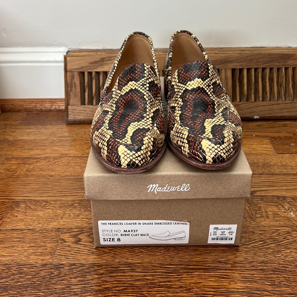 Madewell Frances Loafer in Snake Embossed Leather